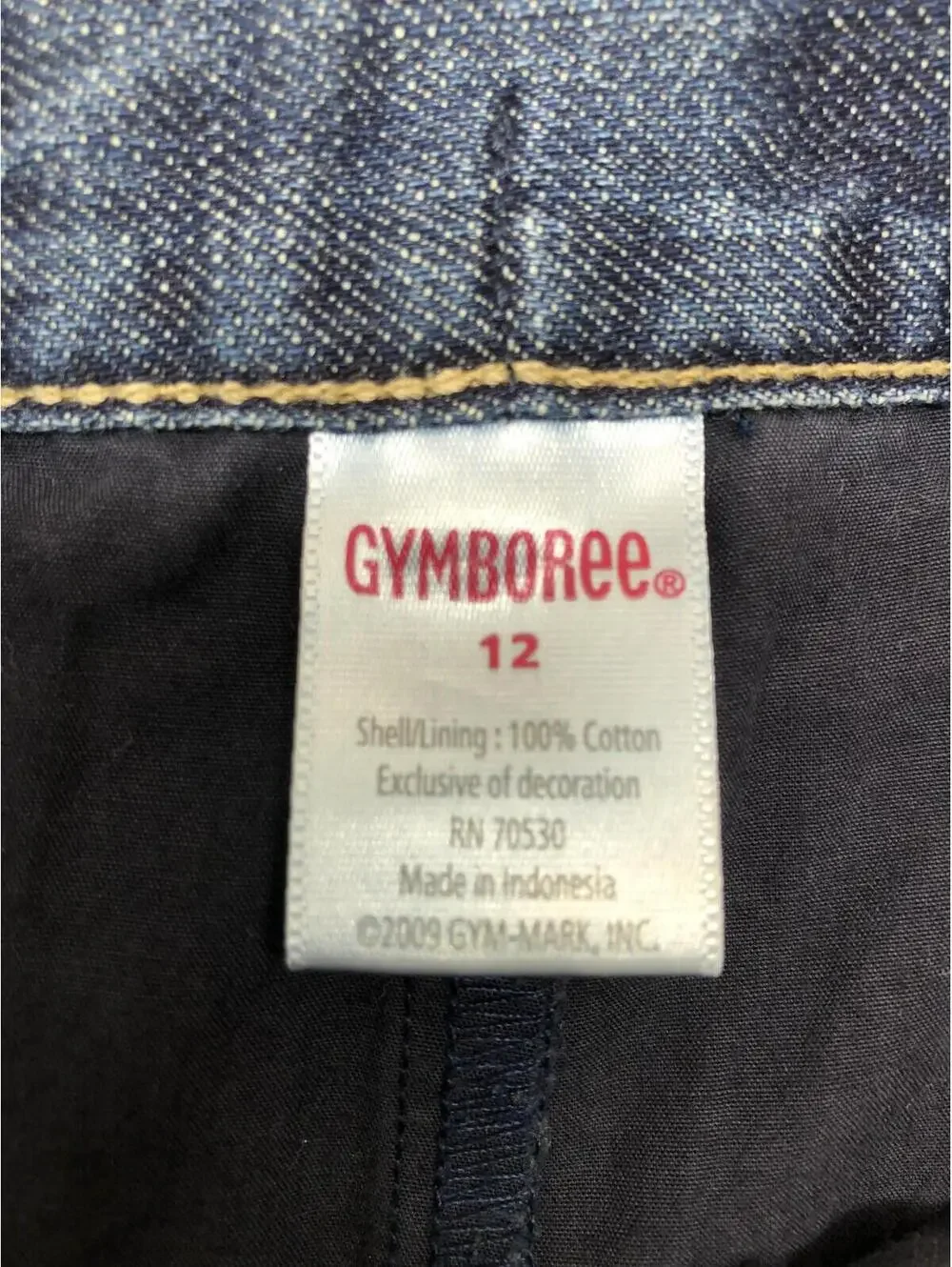 Gymboree Girls 12 Blue Denim Skort Embroidered Flower Piece Sign 5 Pocket